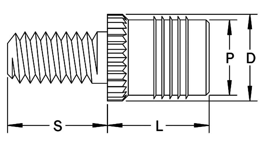 PFZS Press-in Fin Inserts Studded