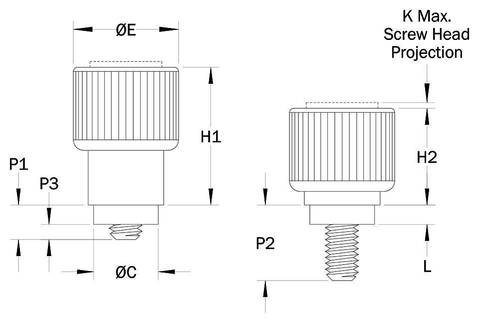 CPC Flare-In Captive Screws
