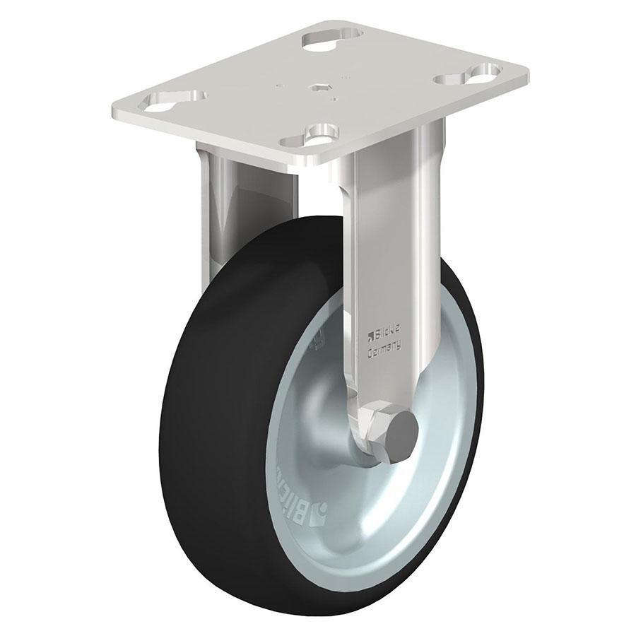 BKPXA - Stainless steel light duty fixed caster with top plate fitting