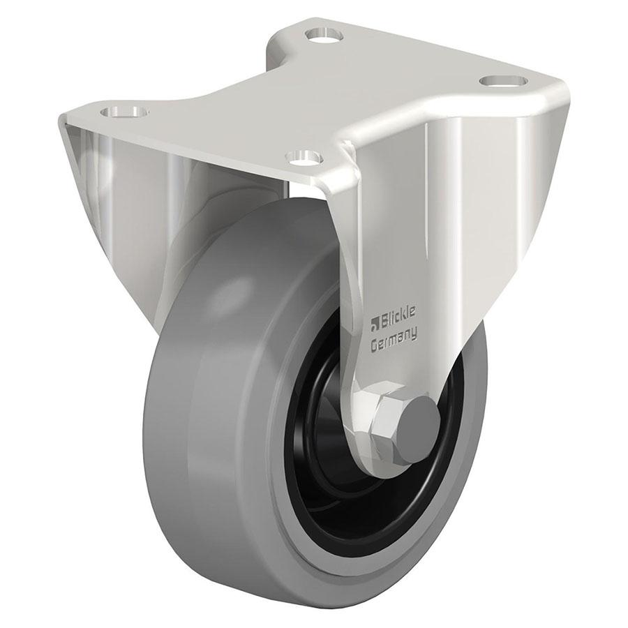 BKX - Stainless steel heavy duty fixed caster with top plate fitting