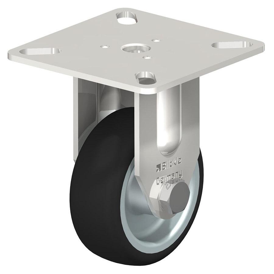 BPXA - Stainless steel light duty fixed caster with top plate fitting