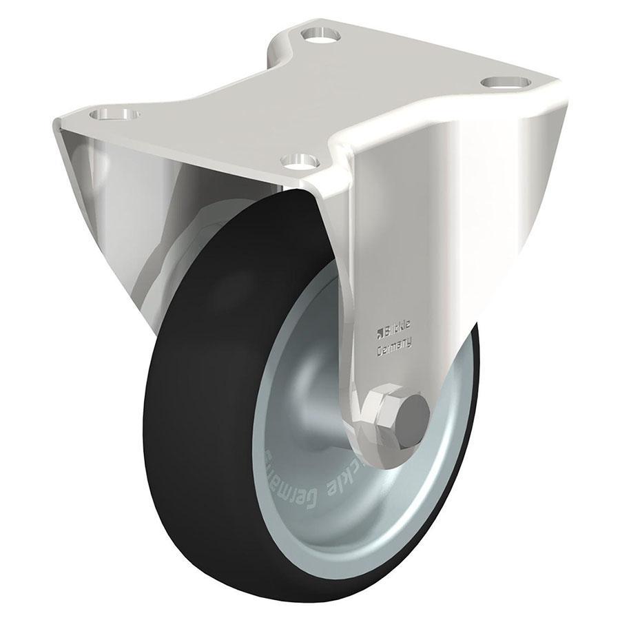 BX - Stainless steel fixed caster with top plate fitting