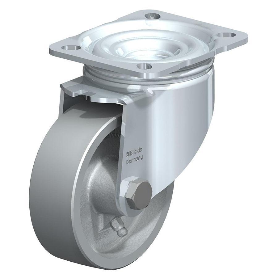 LIK - Heat-resistant pressed steel swivel caster with top plate fitting