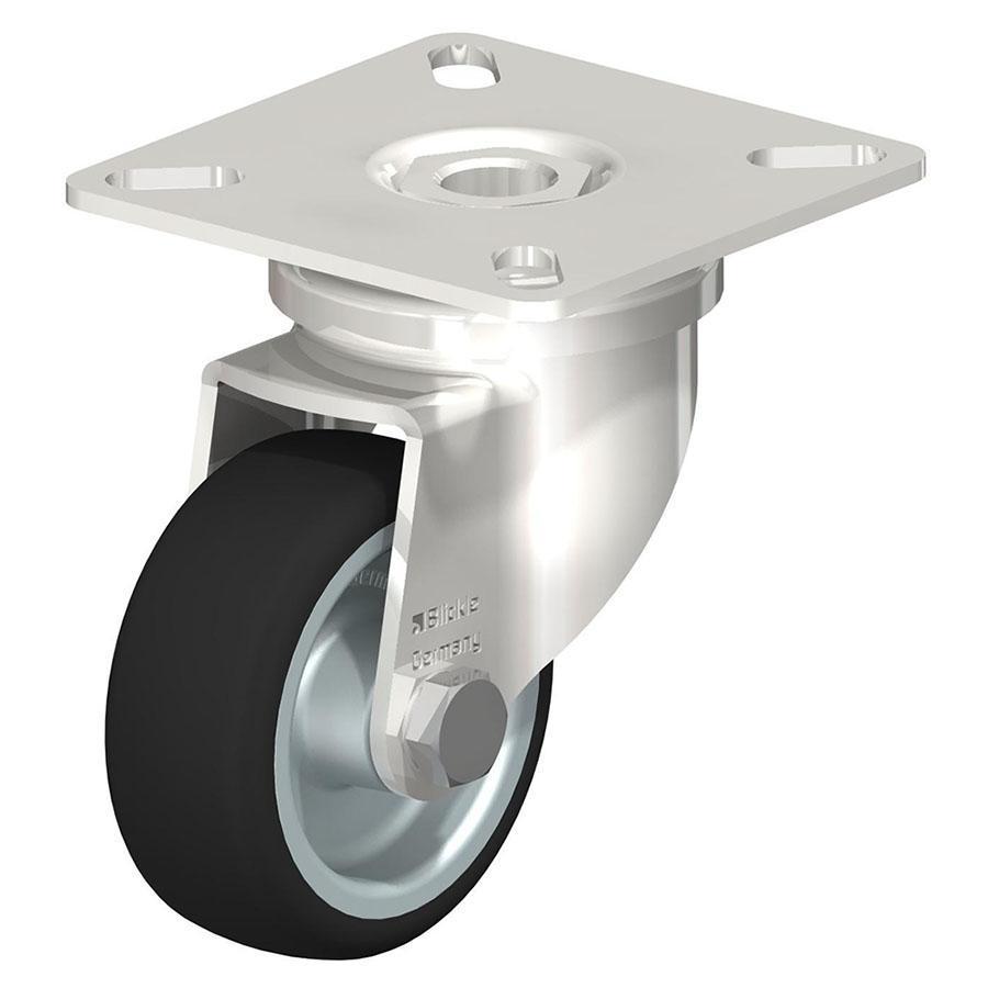 LPXA - Stainless steel light duty swivel caster with top plate fitting