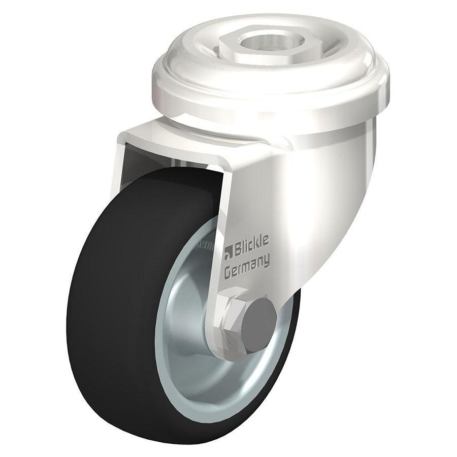 LRXA - Stainless steel light duty swivel caster with bolt hole fitting