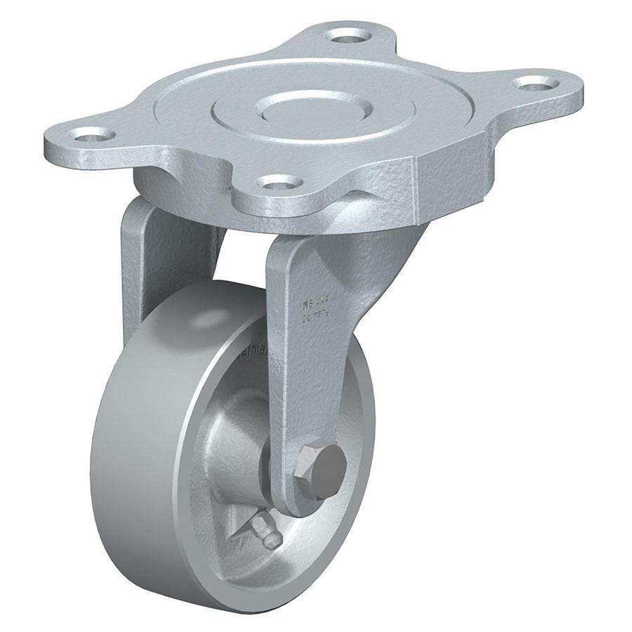 LT - Malleable cast swivel iron caster with top plate fitting