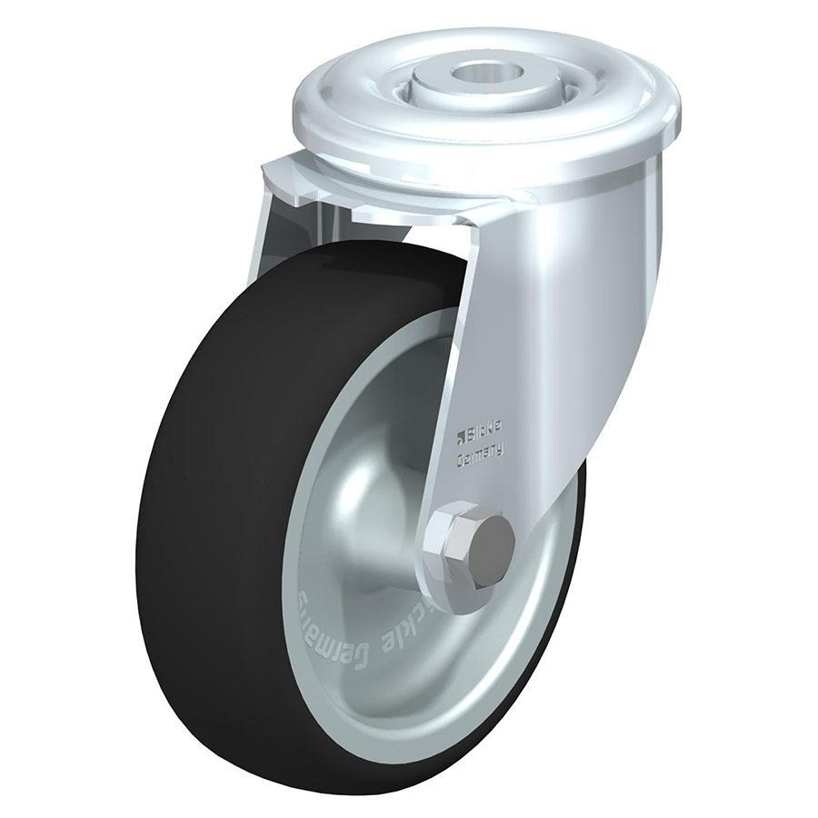 LER - Pressed steel swivel caster with bolt hole fitting