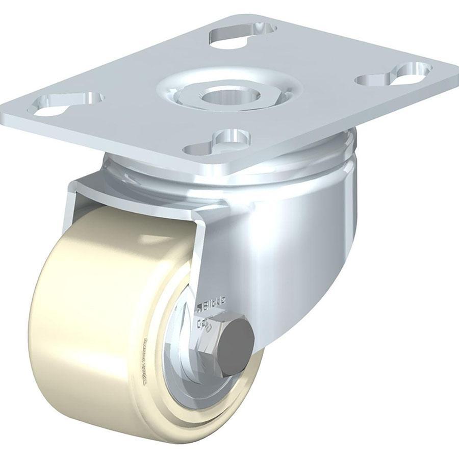 LKPA - Pressed steel compact swivel caster with top plate fitting