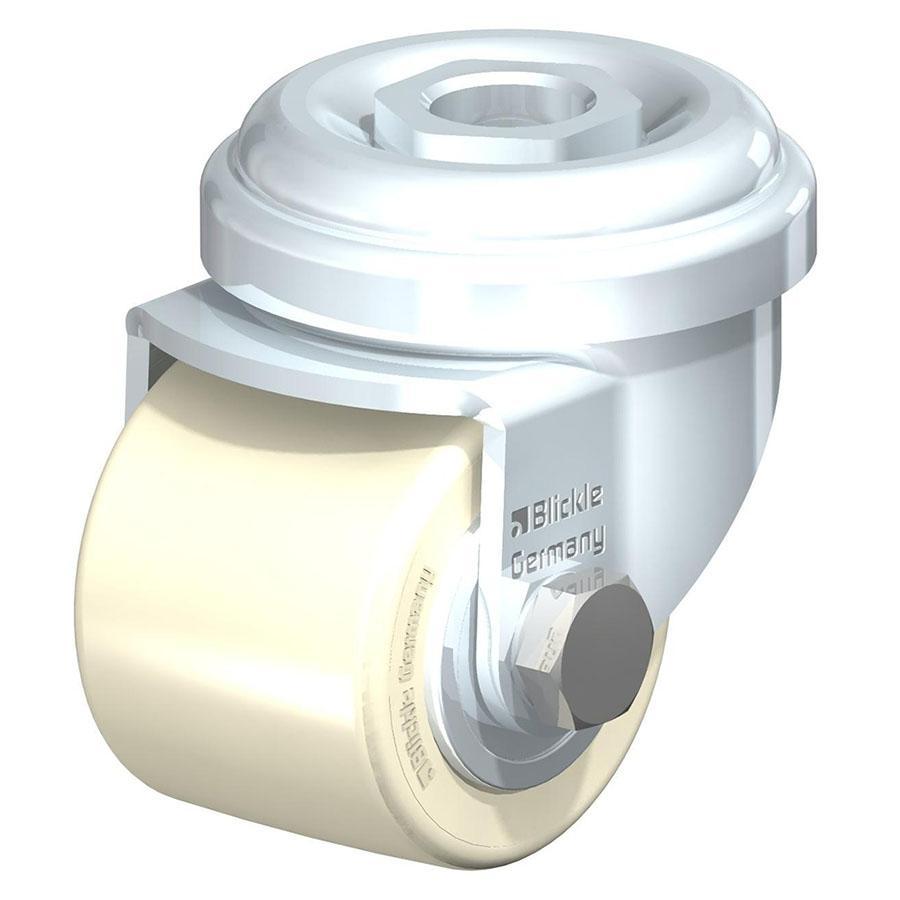 LRA - Pressed steel compact swivel caster with bolt hole fitting