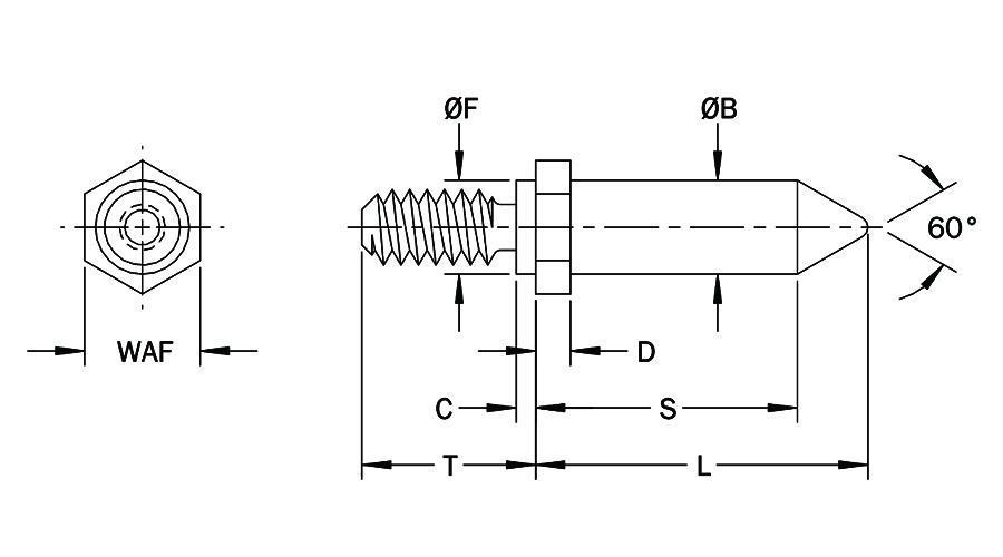 GM Male Thread Guide Pins