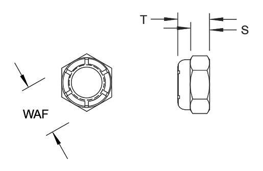 Nylon Insert Locknuts, Thin Pattern