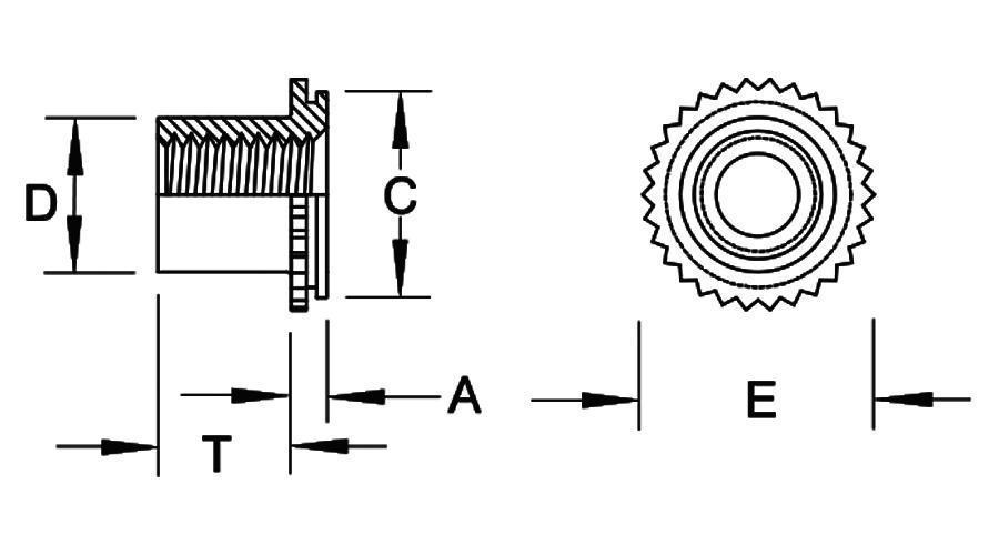 NH Miniature, Non-Locking Self-Clinching Nuts