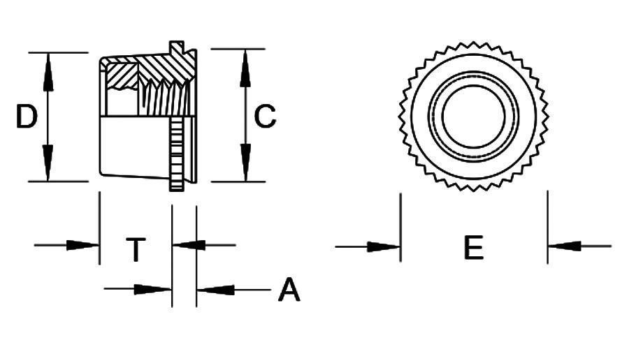 NN Nylon Locking Self-Clinching Nuts