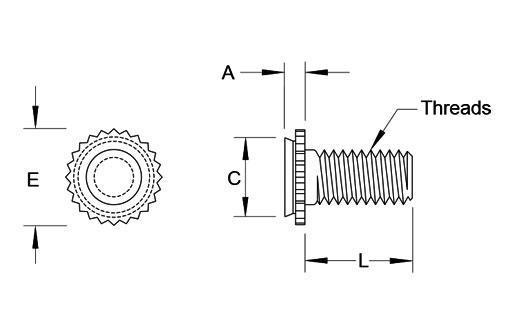 SA Concealed Head Self-Clinching Studs