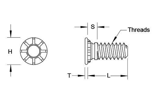 SC Non-flush, Thin Panel Self-Clinching Studs